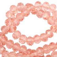 Top Glas Facett Glasschliffperlen 8x6mm rondellen Smashing pink-pearl shine coating